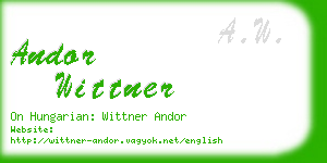 andor wittner business card